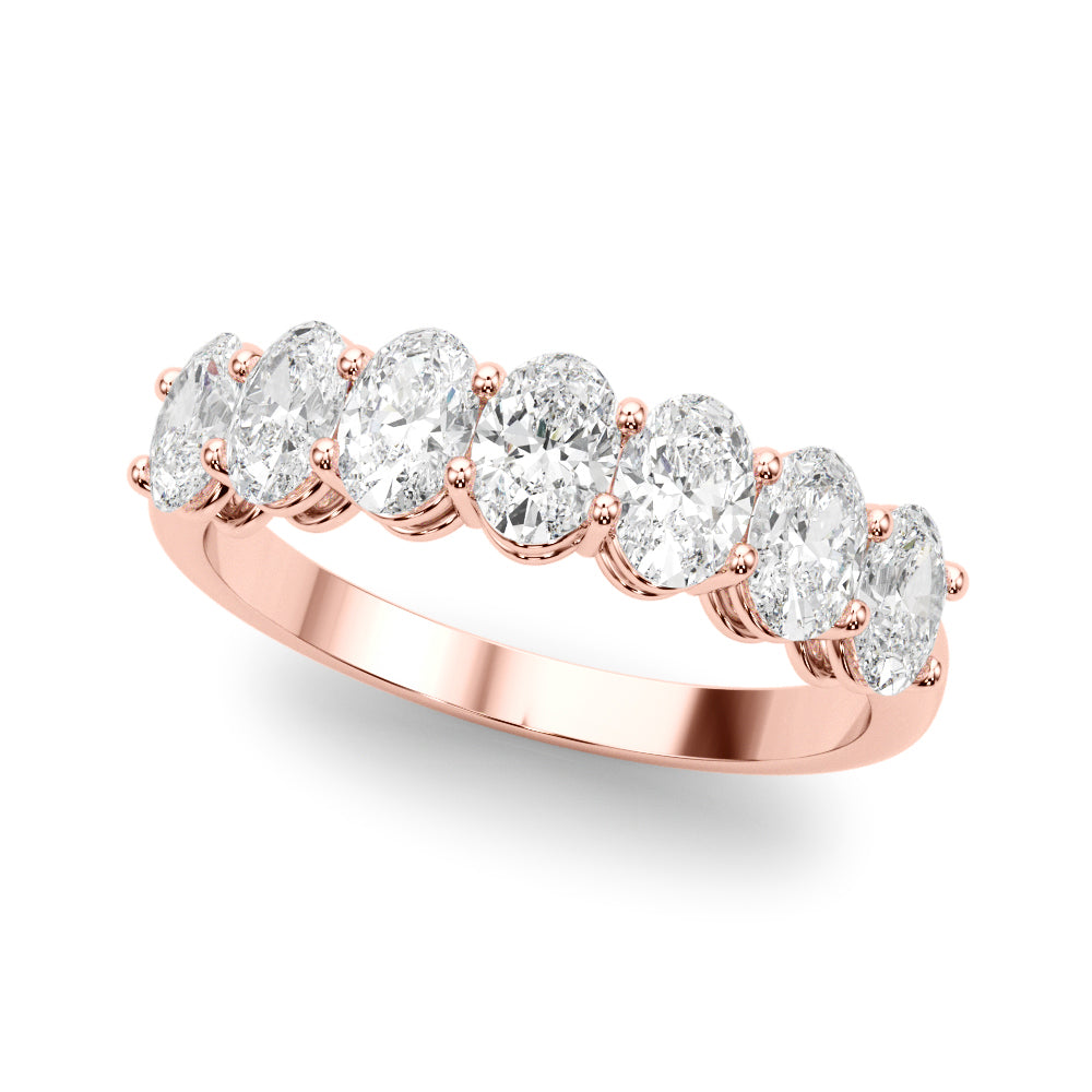 18K Rose Gold Oval Diamond Wedding Ring