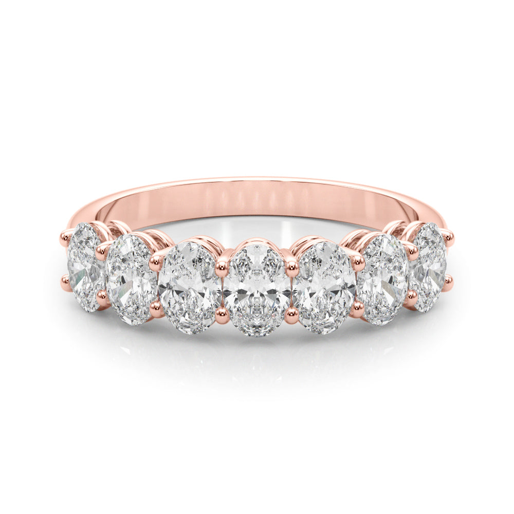 14K Rose Gold Oval Diamond Wedding Ring