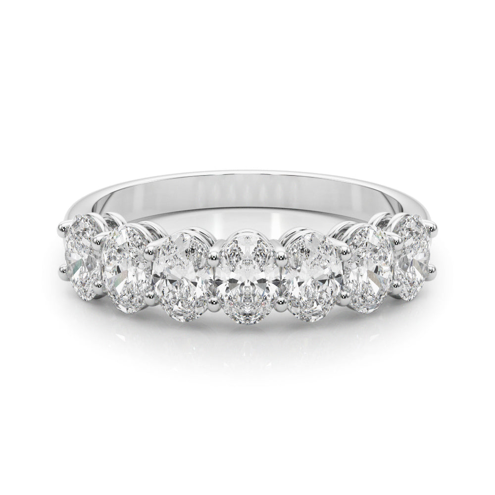 18K White Gold Oval Diamond Wedding Ring