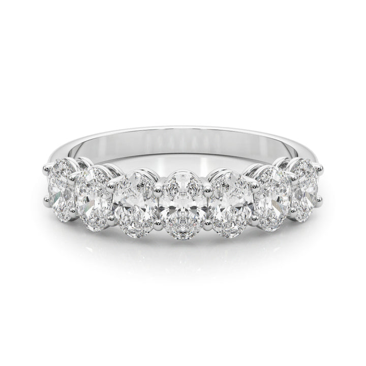 14K White Gold Oval Diamond Wedding Ring