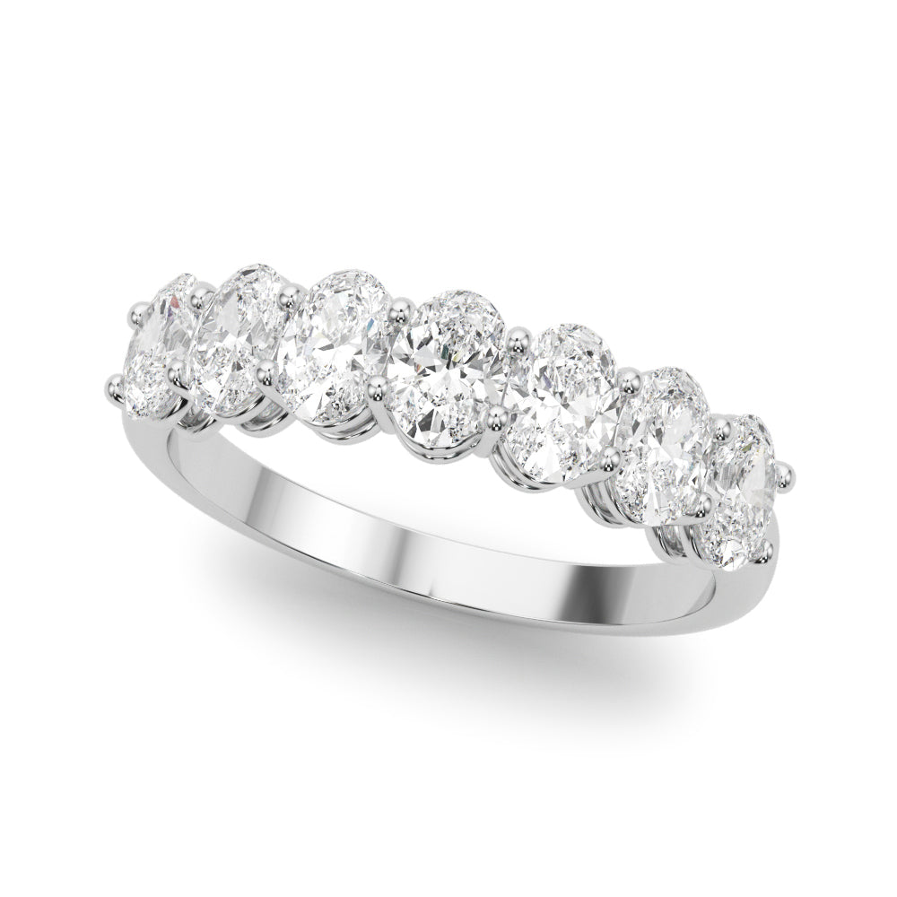 18K White Gold Oval Diamond Wedding Ring