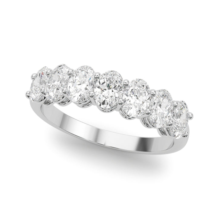18K White Gold Oval Diamond Wedding Ring