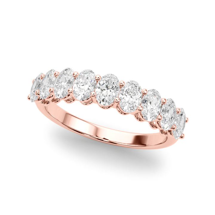 18K Rose Gold Oval Diamond Wedding Ring