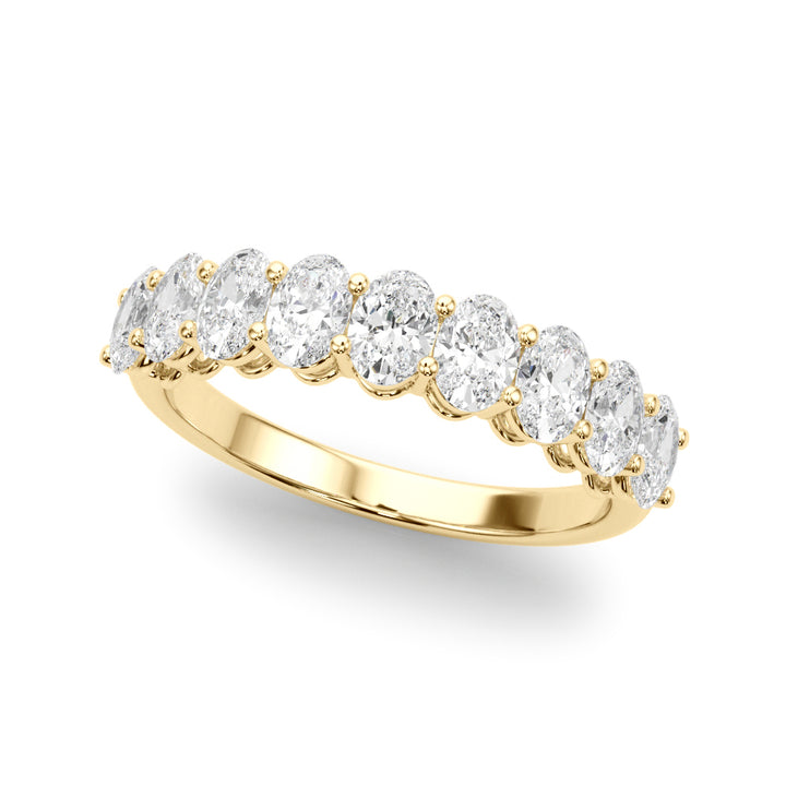 18K Yellow Gold Oval Diamond Wedding Ring