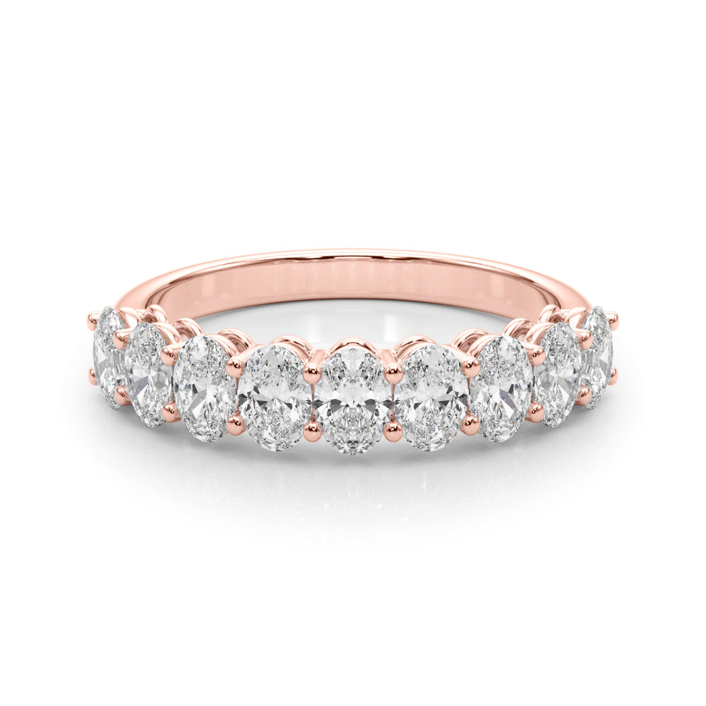 18K Rose Gold Oval Diamond Wedding Ring