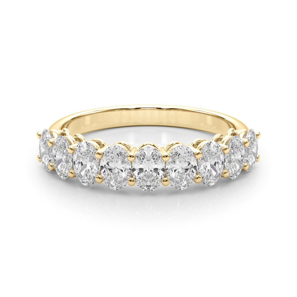 18K Yellow Gold Oval Diamond Wedding Ring