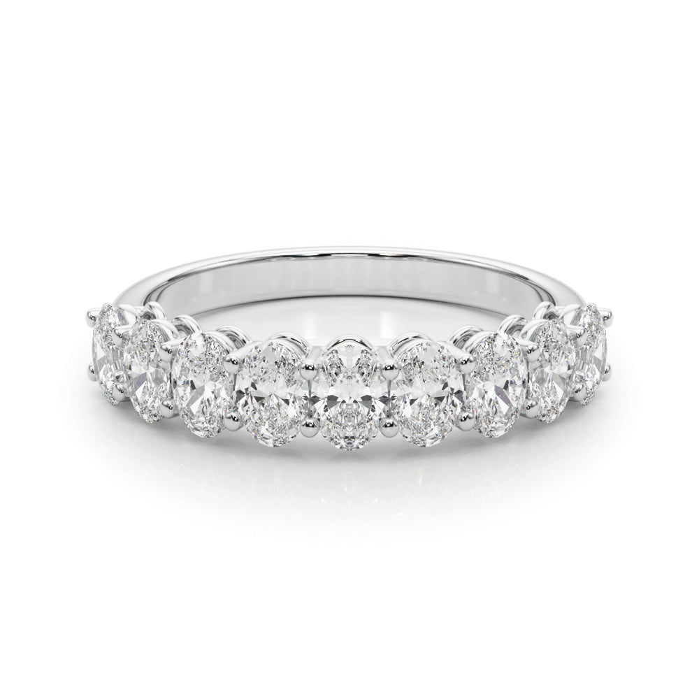 Platinum White Diamond Oval Wedding Ring