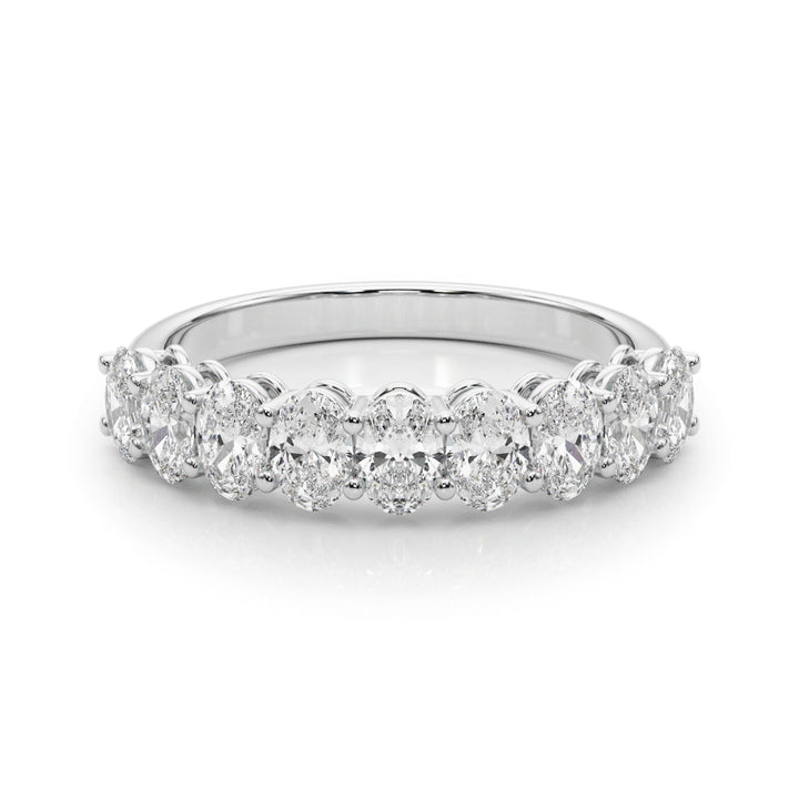 Platinum White Diamond Oval Wedding Ring