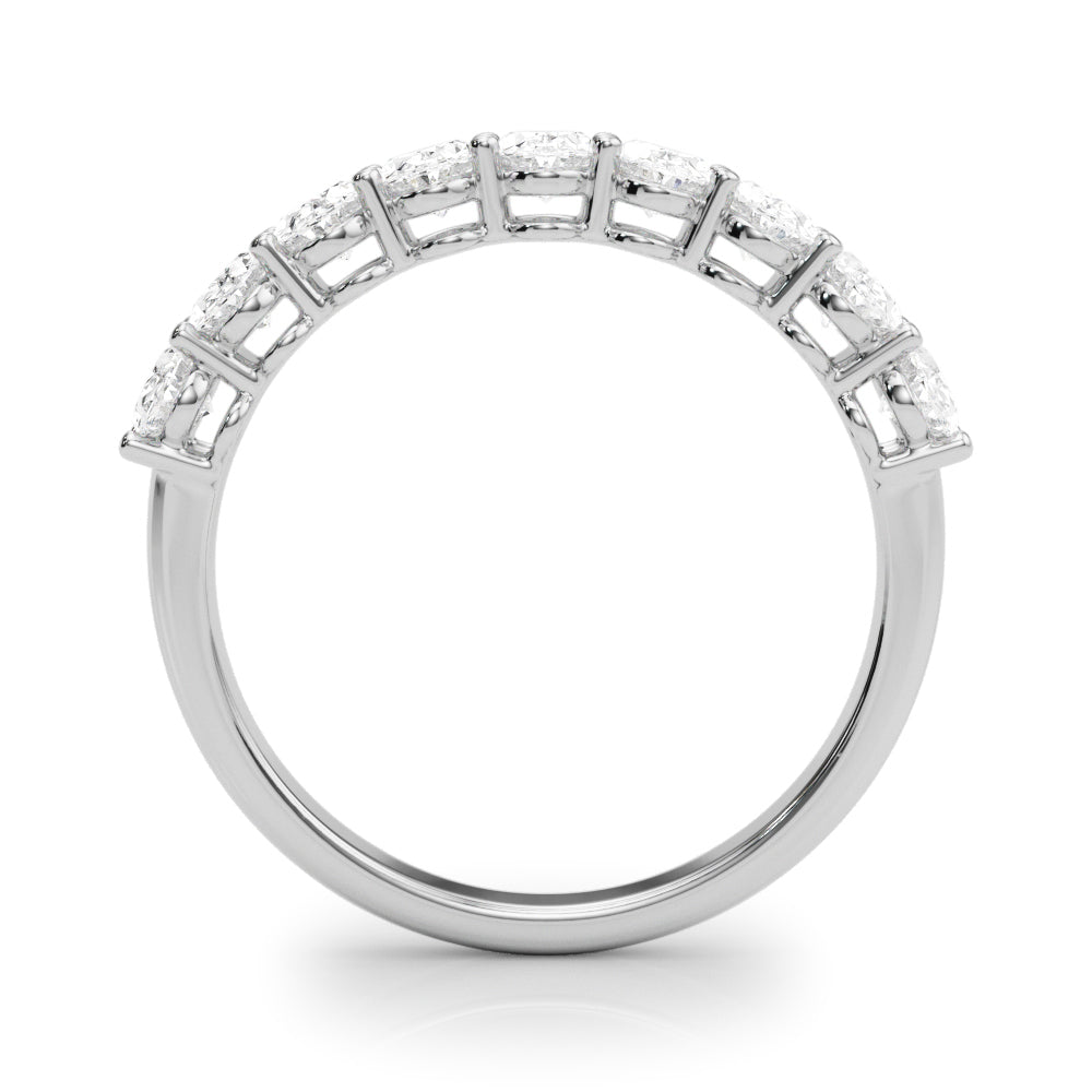 Platinum White Diamond Oval Wedding Ring