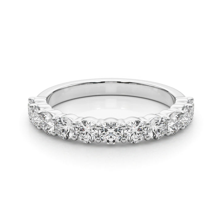 14K White Gold Multi-Diamond Wedding Band