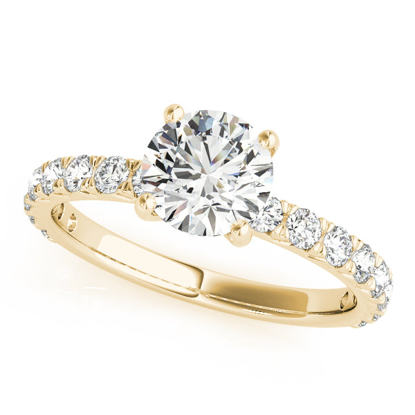 Single Row Diamond Engagement Ring