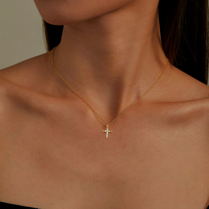 0.07 CTW Cross Necklace