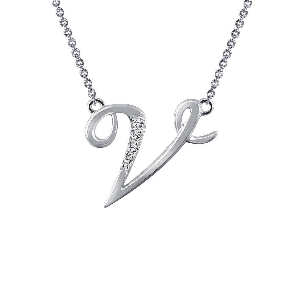 Letter V Pendant Necklace