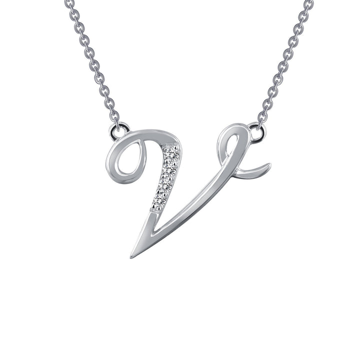 Letter V Pendant Necklace
