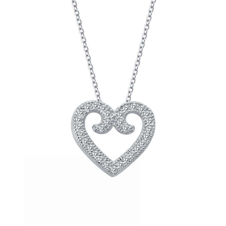 Open Scroll Heart Necklace