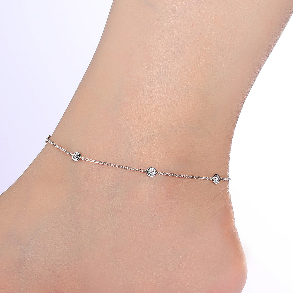 Bezel-Set Station Anklet