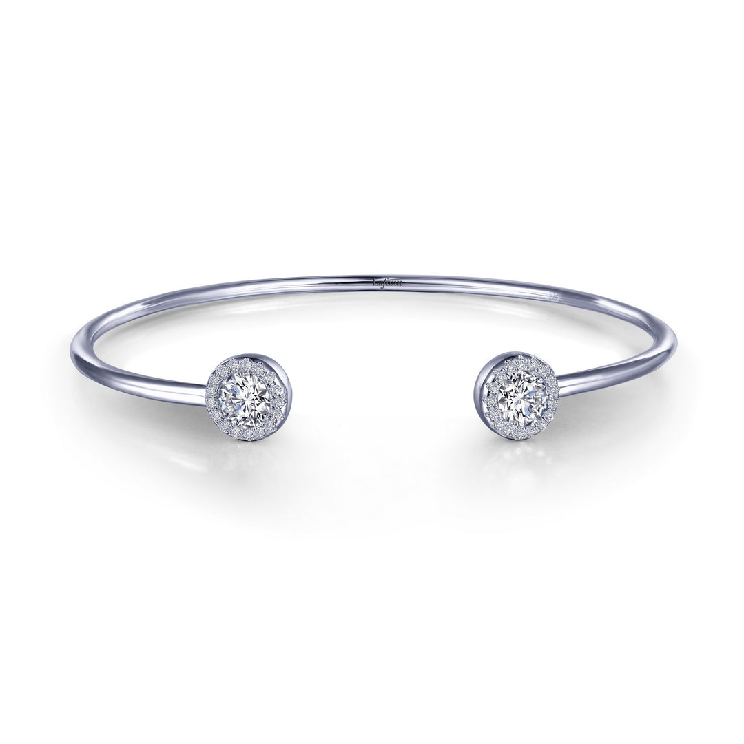 1.26 CTW Open Cuff Halo Bracelet
