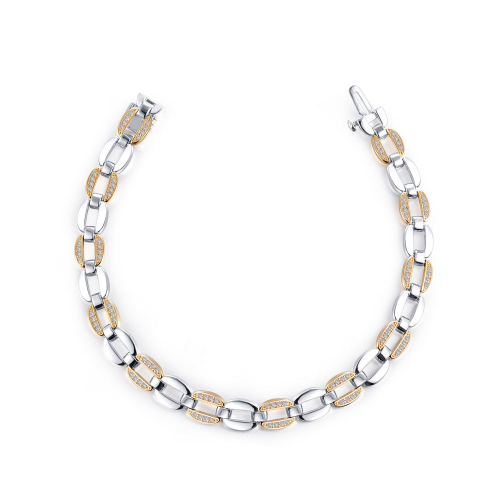 Two-tone Paperclip Link Bracelet