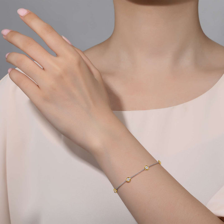 1.02 CTW Adjustable 7 Symbols Of Joy Station Bracelet