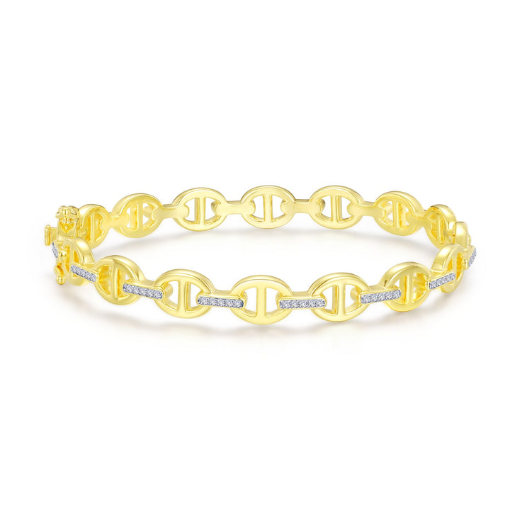 0.4 CTW Paperclip Bangle Bracelet