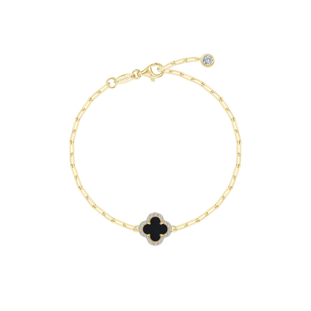 Black Onyx Paperclip Bracelet
