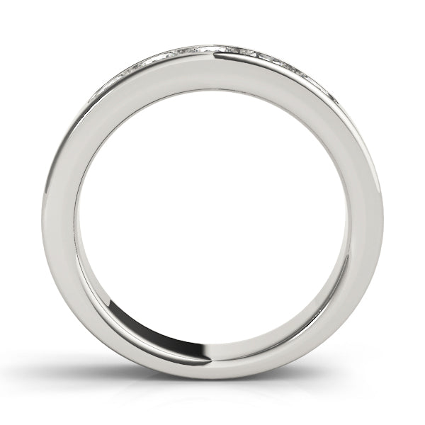 14K White Gold Multi-Diamond Wedding Band