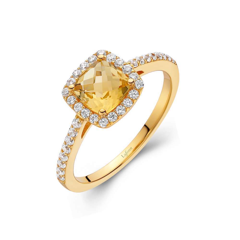 Genuine Citrine Halo Ring