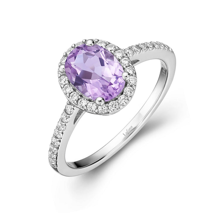Genuine Amethyst Halo Ring