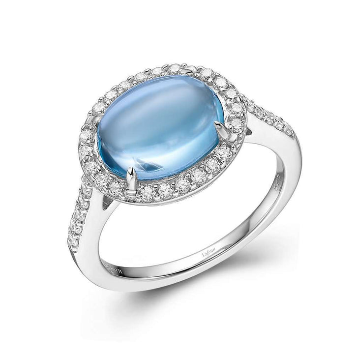 Genuine Blue Topaz Halo Ring