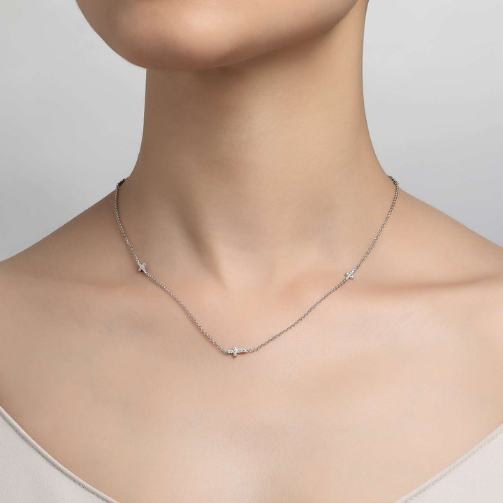 Sideways Cross Necklace