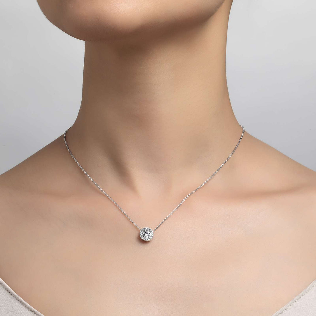 1.23 CTW Halo Necklace