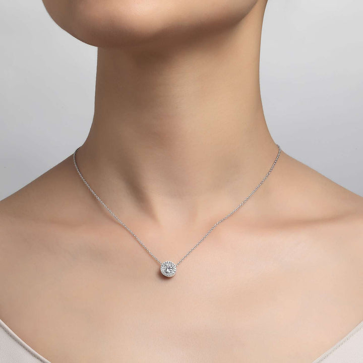 1.23 CTW Halo Necklace