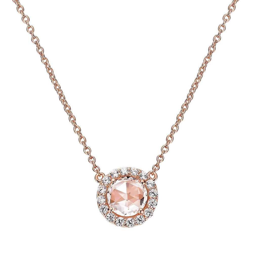 Rose-Cut Halo Necklace