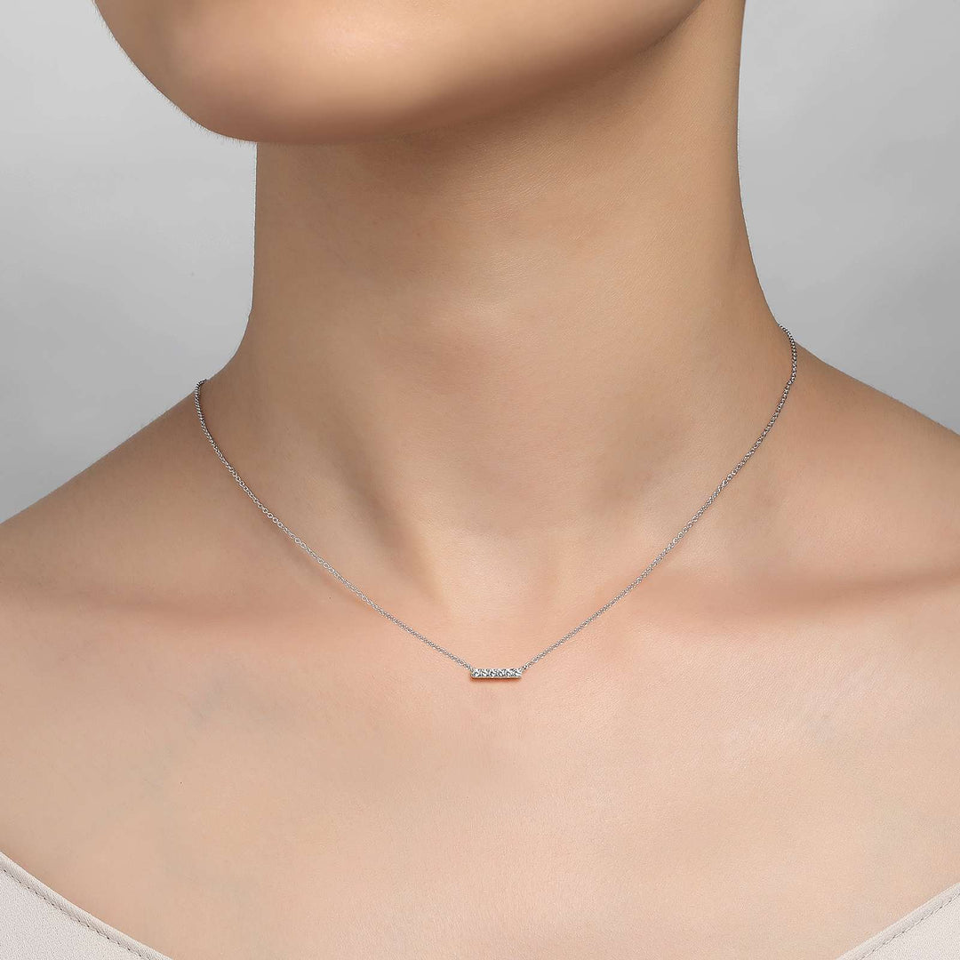 0.09 CTW Dainty Bar Necklace