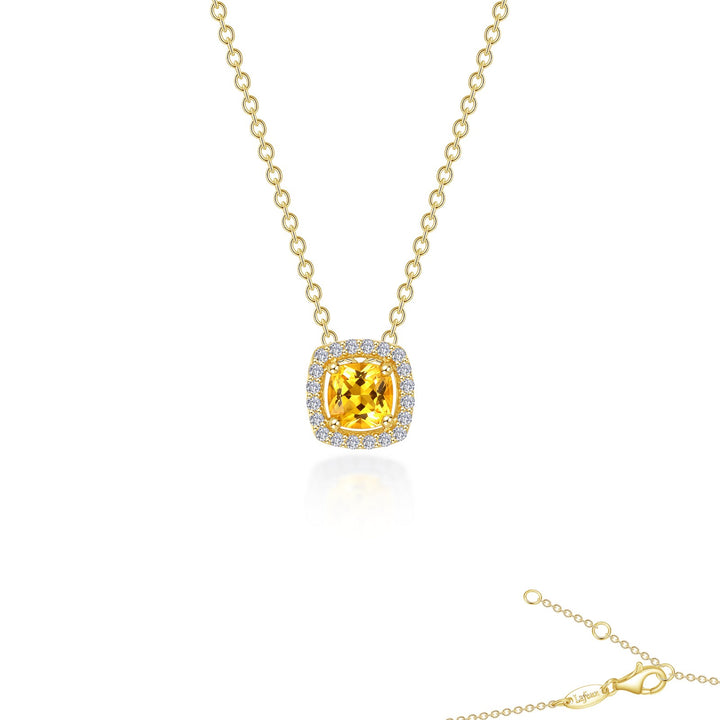 0.76 CTW Cushion-Cut Halo Necklace