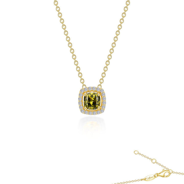 0.76 CTW Cushion-Cut Halo Necklace