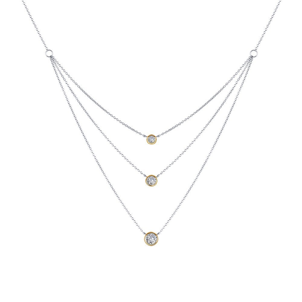 Mixed-Color Three-Tier Necklace