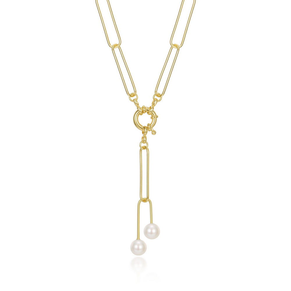 Paperclip Cultured FW Pearl Necklace