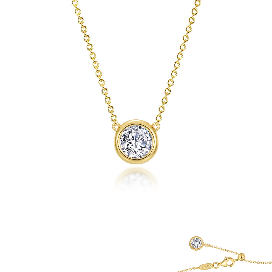 0.6 CTW Bezel-Set Solitaire Necklace