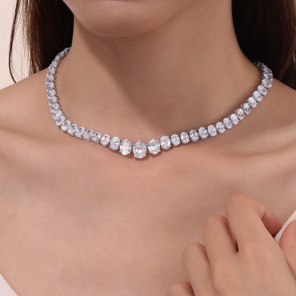 59 CTW Graduated Tennis Necklace