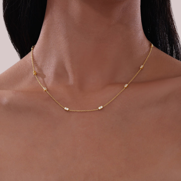 0.6 CTW Adjustable Station Necklace
