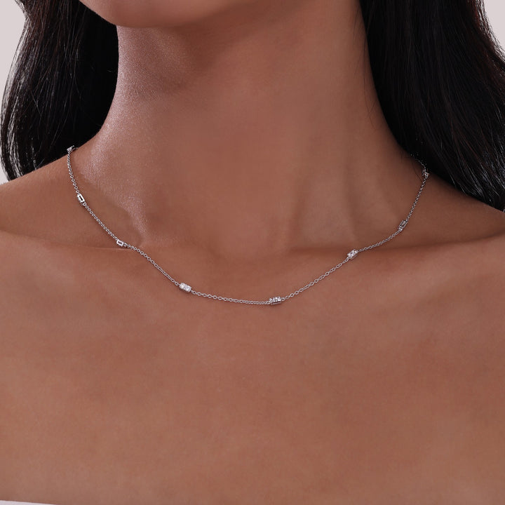 0.72 CTW Adjustable Station Necklace