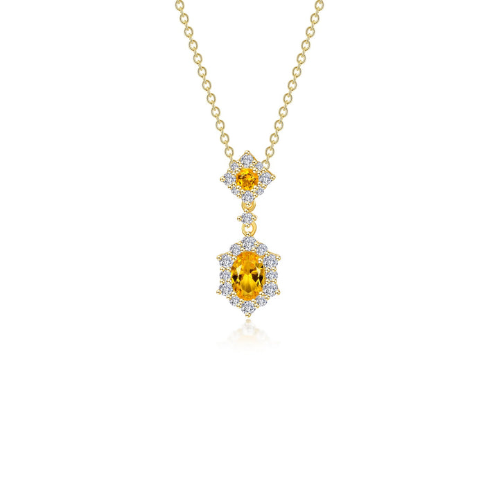 1.02 CTW Oval Halo Necklace