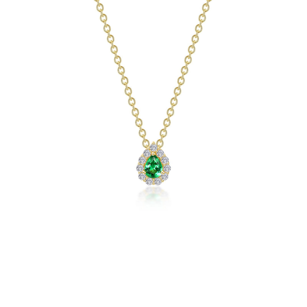 0.61 CTW Pear-Shaped Halo Necklace