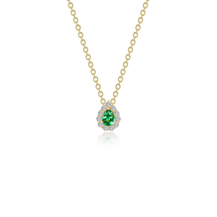 0.61 CTW Pear-Shaped Halo Necklace