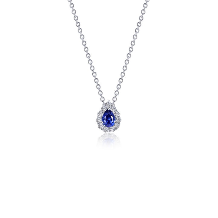 0.61 CTW Pear-Shaped Halo Necklace