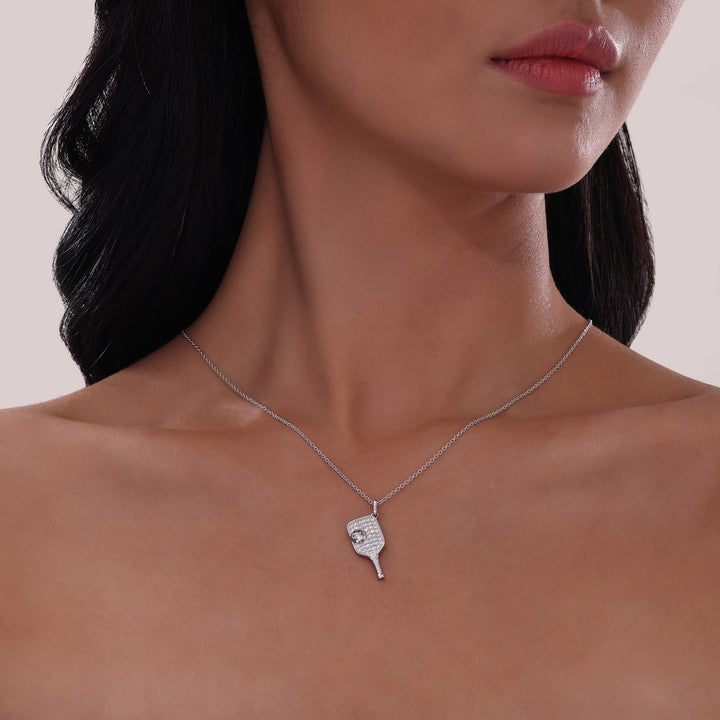 Pickleball Paddle And Ball Necklace