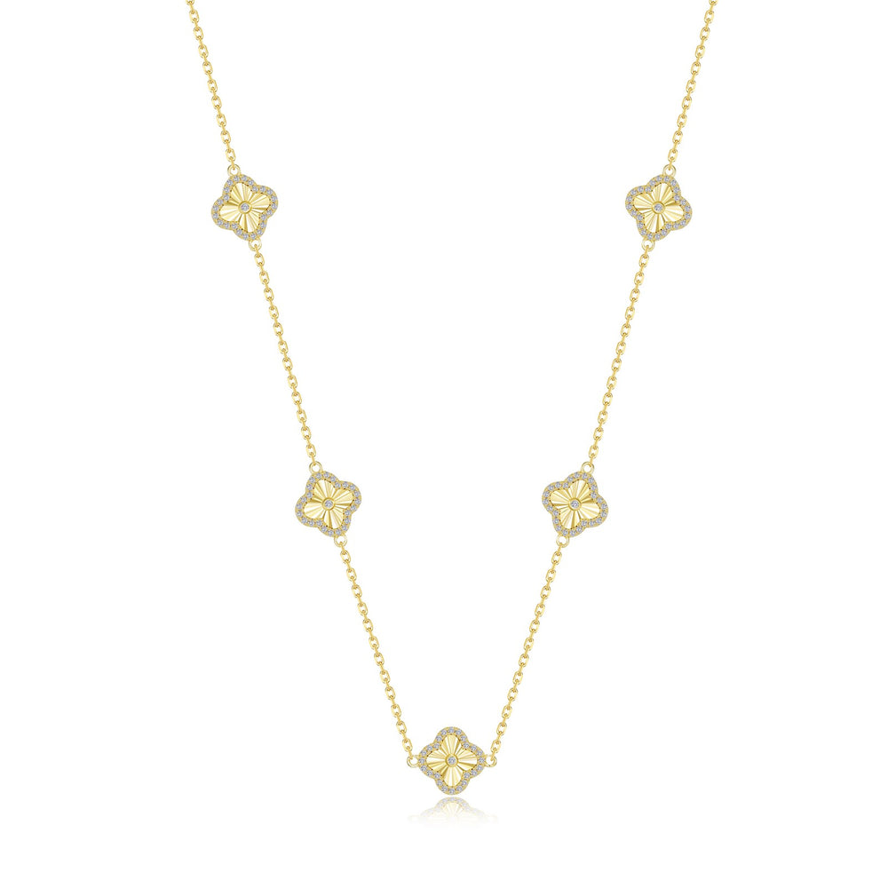 Gold Clover Motif Necklace
