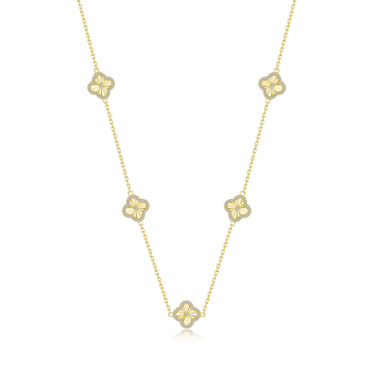 Gold Clover Motif Necklace