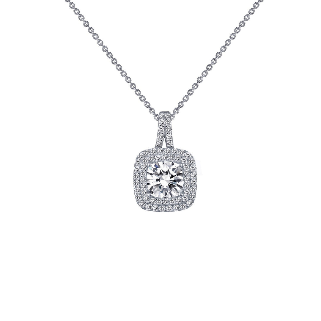 2.06 CTW Halo Pendant Necklace